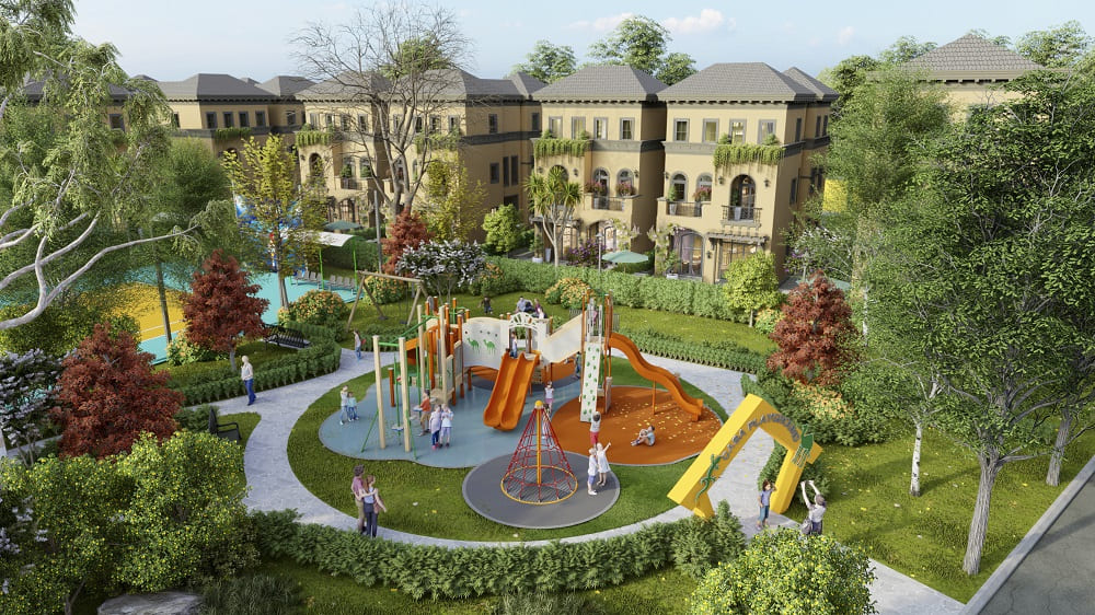 Khu vui chơi cho cư dân nhí với nhiều trò vận động