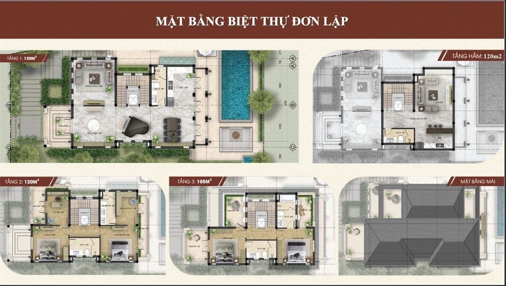 Mặt bằng thiết kế biệt thự đơn lập Dasong Village