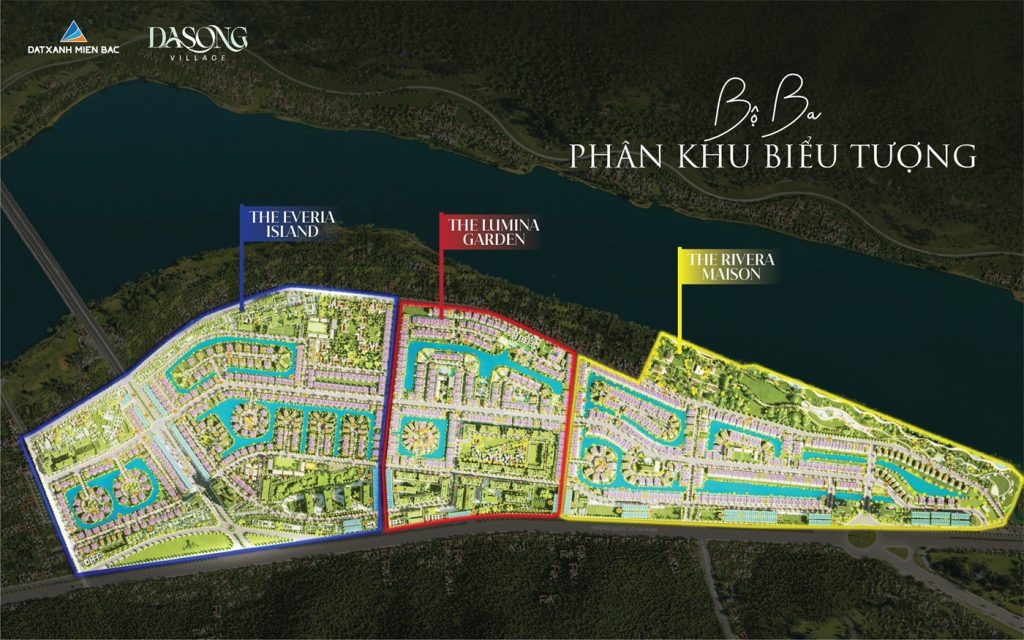 Mặt bằng tổng thể 3 phân khu tại dự án Dasong Village